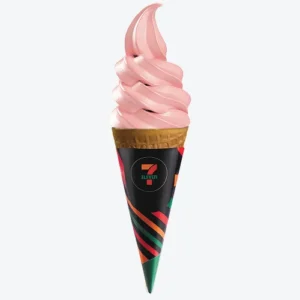 Strawberry Soft Serve Cone